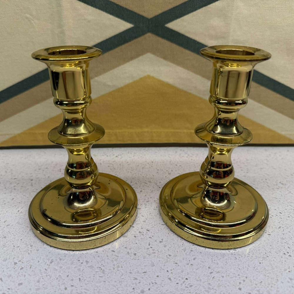 Baldwin Brass Candlestick Holders Set of 2
